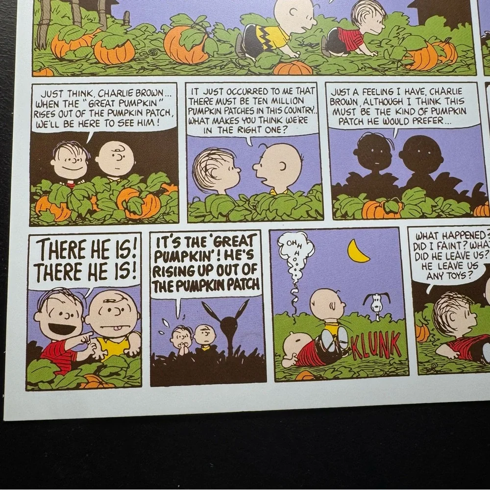 Charles M. Schulz Museum Peanuts Postcard Pumpkin Patch‎ Comic Strip 5x7 NEW